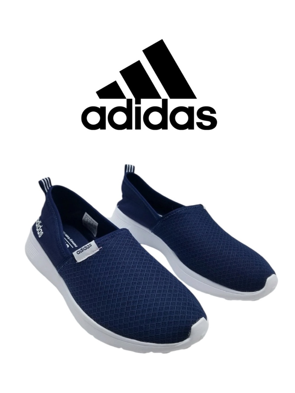 Women’s adidas Lite Racer Memory Foam Comfort Navy Blue Slip-On Mesh Shoes